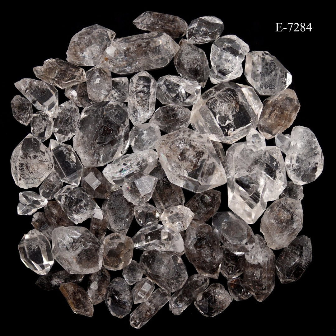 E-7284 Carbon Quartz Double Terminated Crystals - 20 gram lot