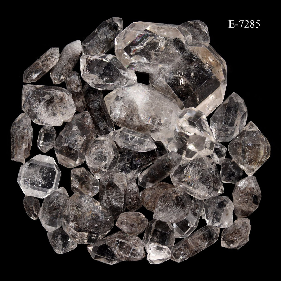 E-7285 Carbon Quartz Double Terminated Crystals - 20 gram lot