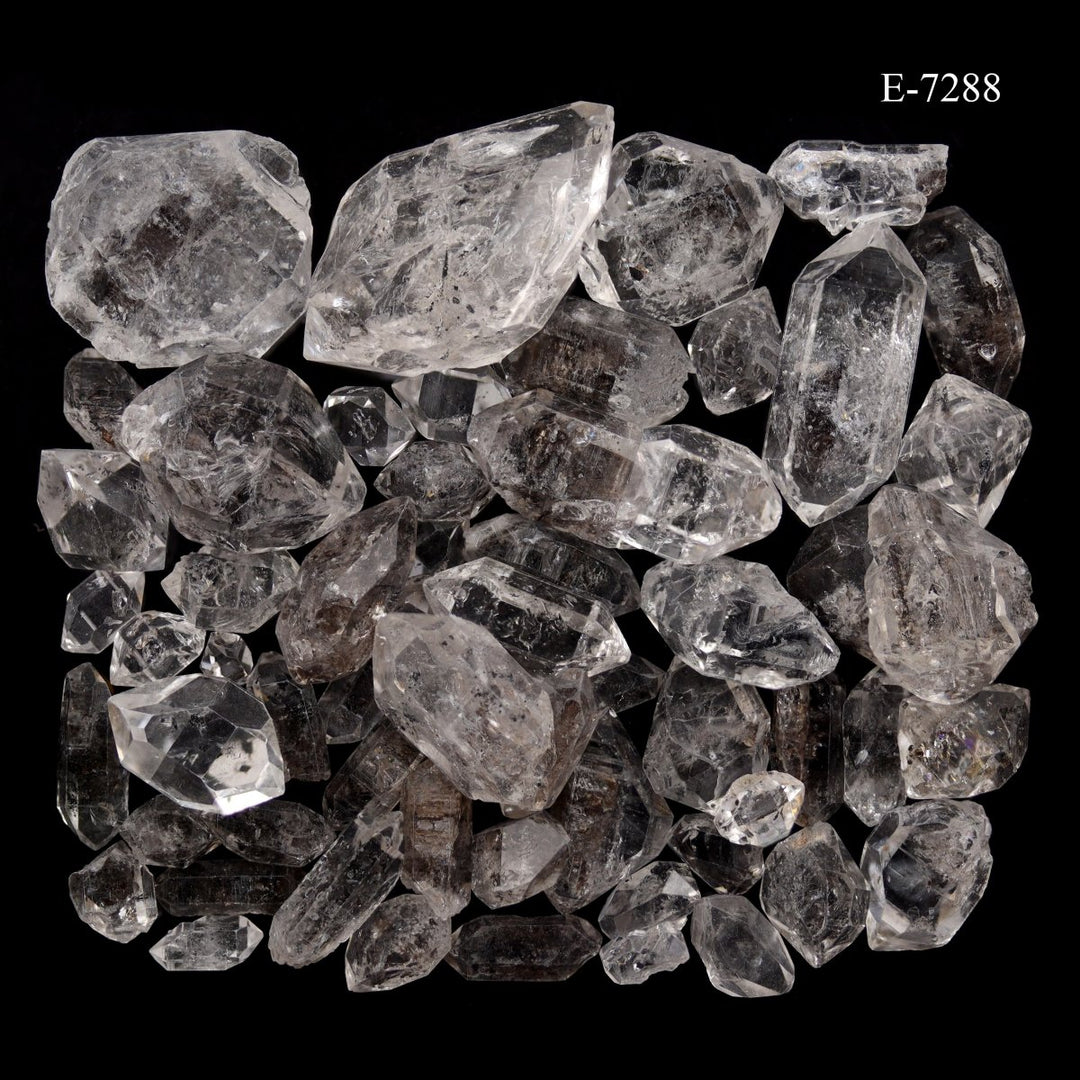 E-7288 Carbon Quartz Double Terminated Crystals - 20 gram lot