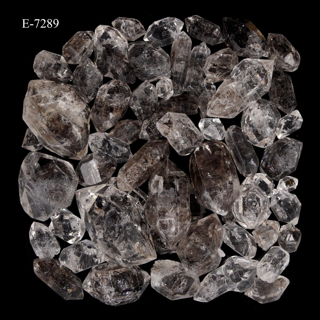 E-7289 Carbon Quartz Double Terminated Crystals - 20 gram lot