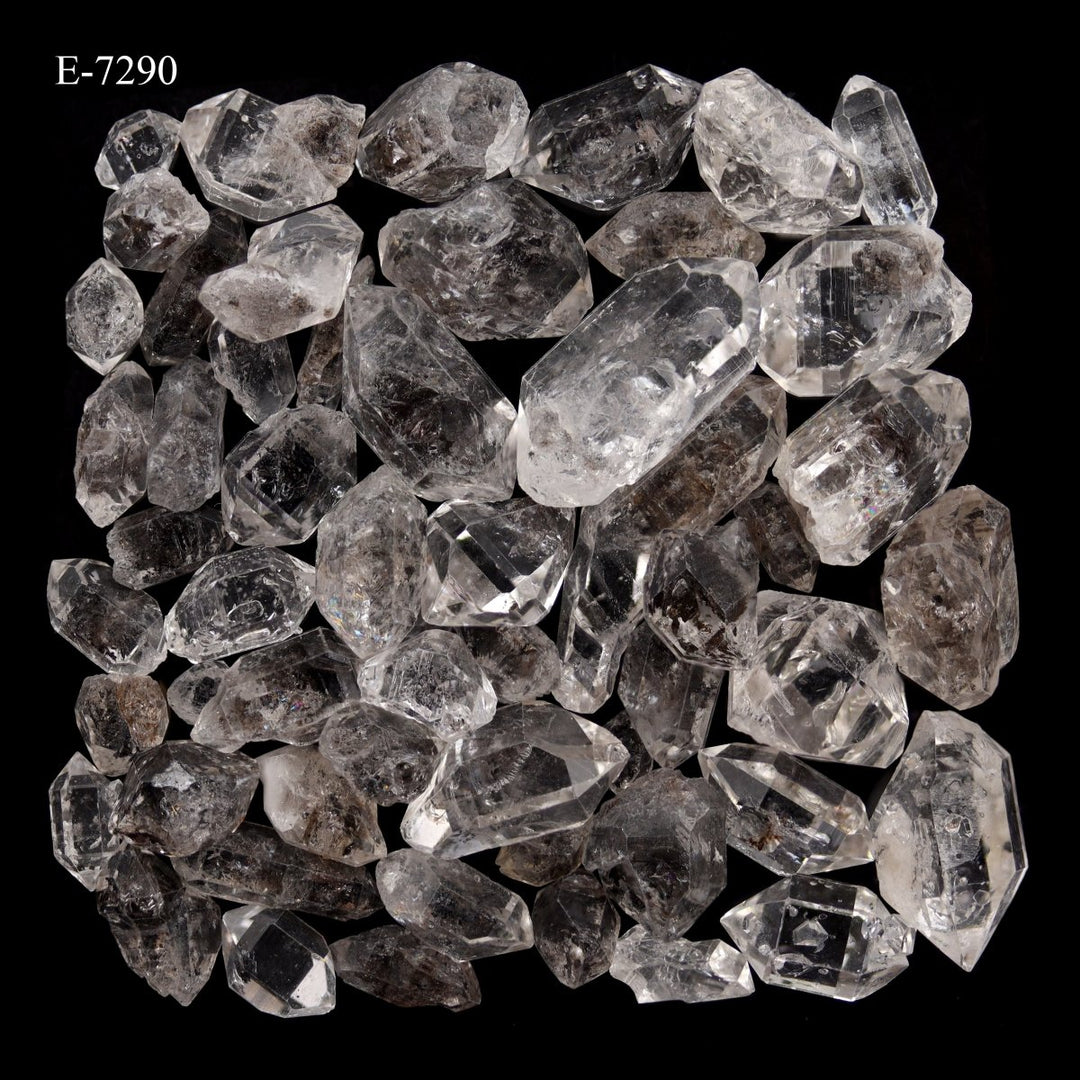 E-7290 Carbon Quartz Double Terminated Crystals - 20 gram lot