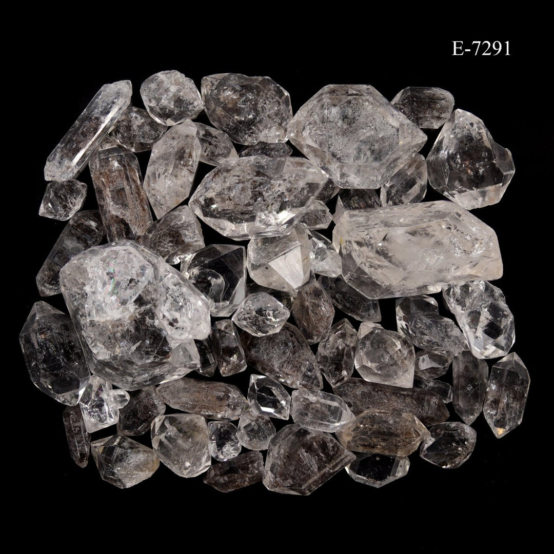 E-7291 Carbon Quartz Double Terminated Crystals - 20 gram lot