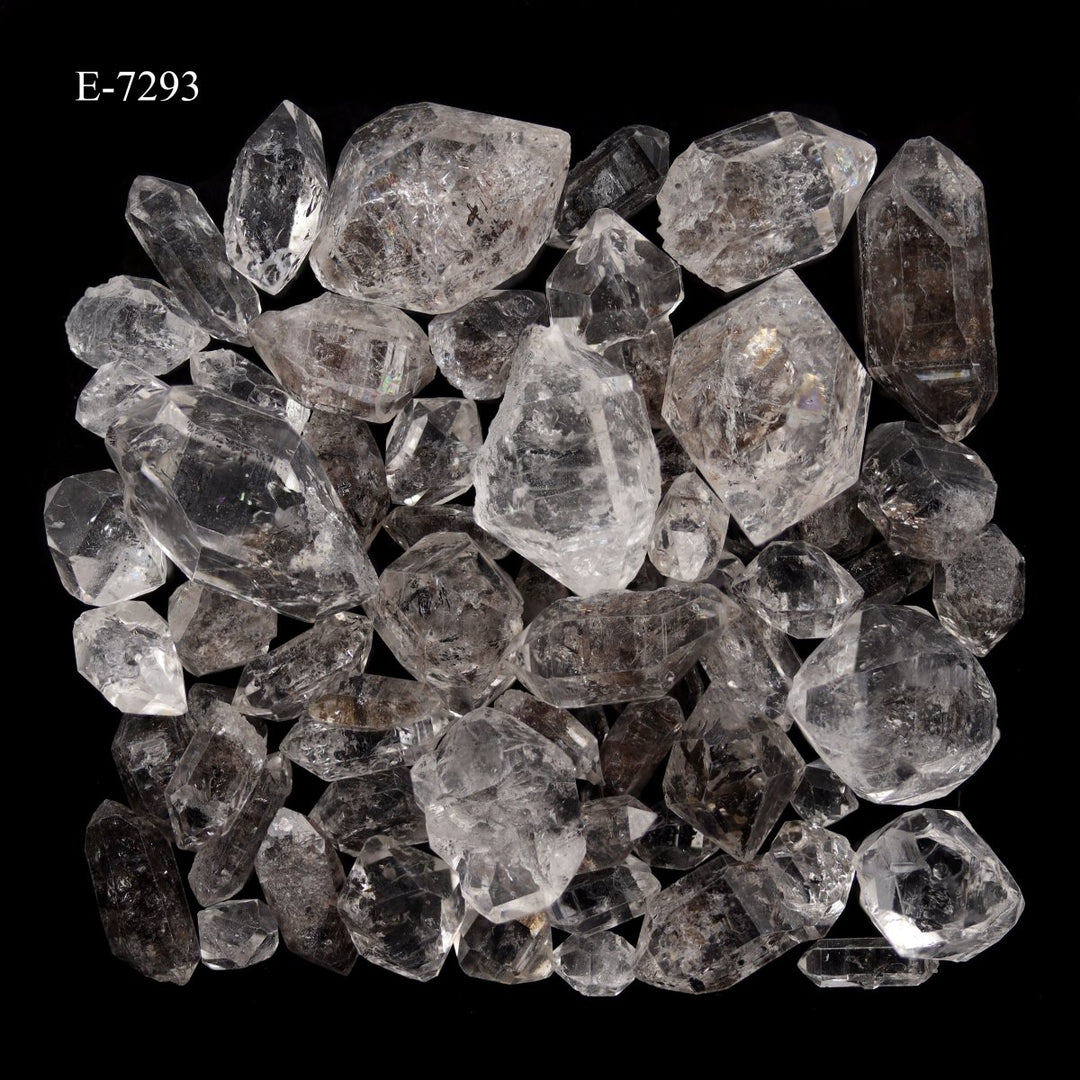 E-7293 Carbon Quartz Double Terminated Crystals - 20 gram lot