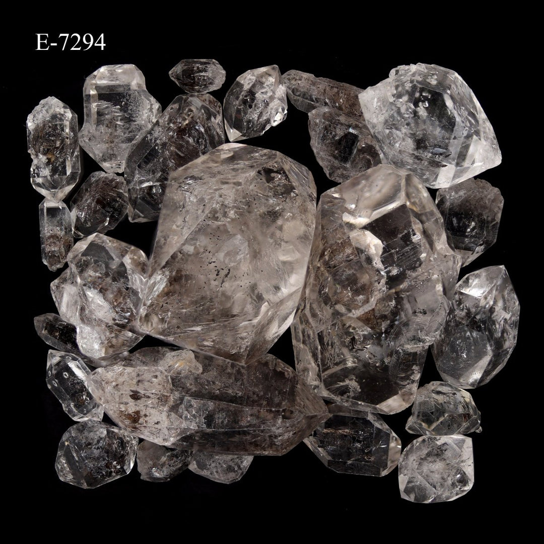 E-7294 Carbon Quartz Double Terminated Crystals - 20 gram lot