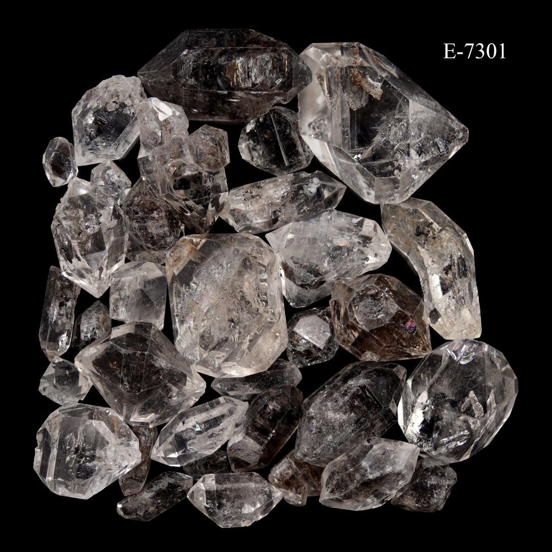 E-7301 Carbon Quartz Double Terminated Crystals - 20 gram lot
