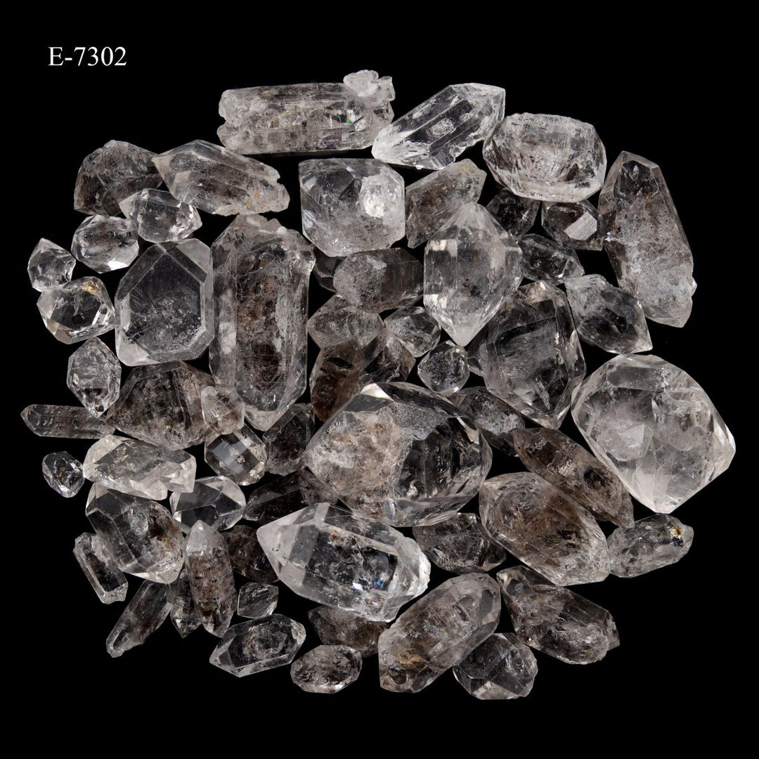 E-7302 Carbon Quartz Double Terminated Crystals - 20 gram lot