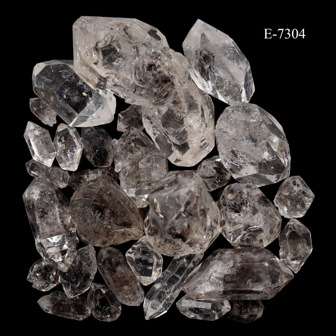 E-7304 Carbon Quartz Double Terminated Crystals - 20 gram lot