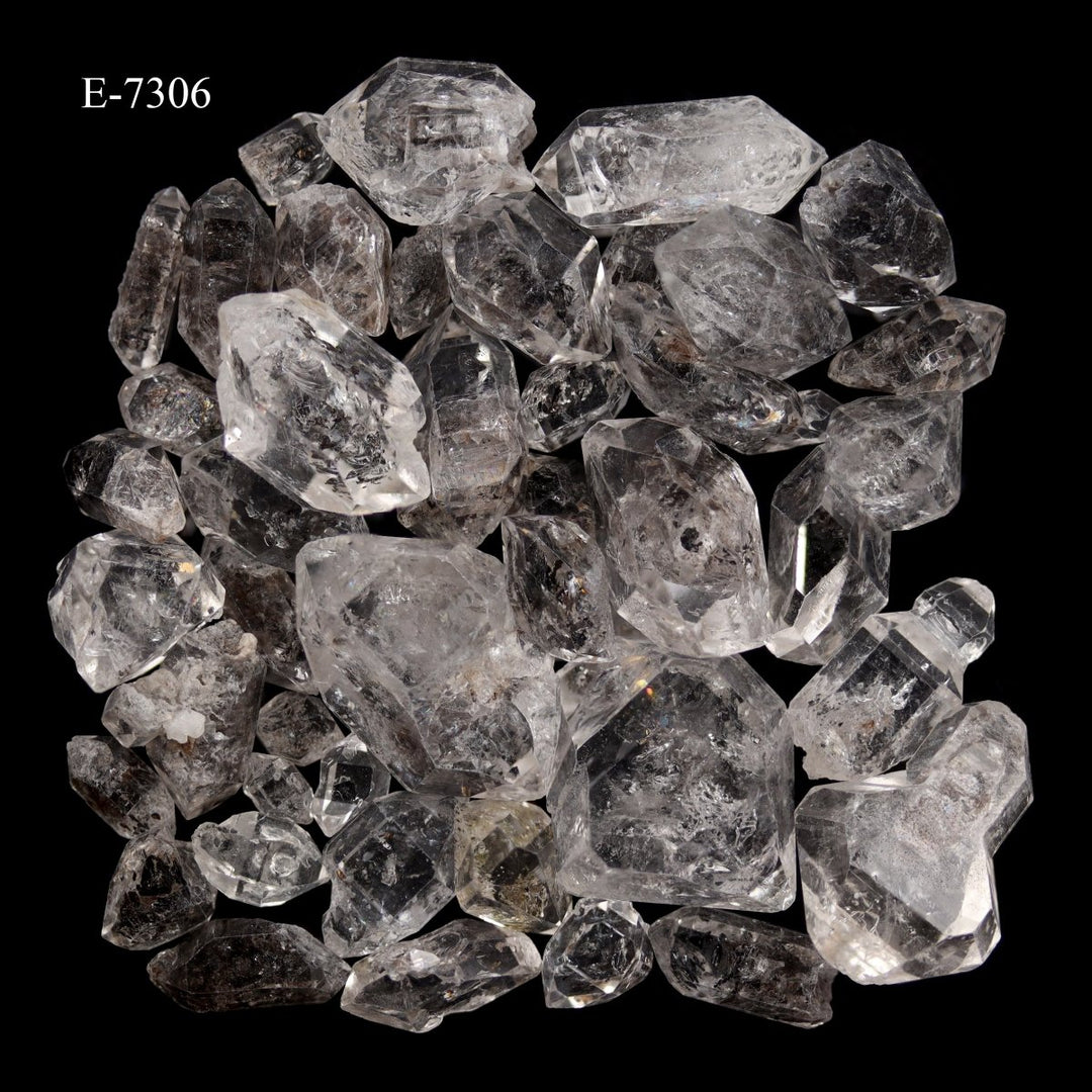 E-7306 Carbon Quartz Double Terminated Crystals - 20 gram lot