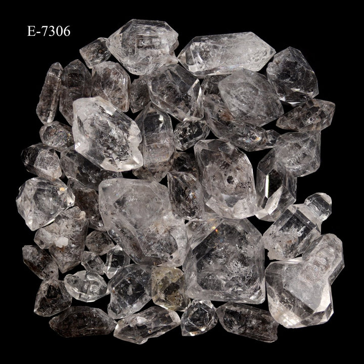 E - 7306 Carbon Quartz Double Terminated Crystals - 20 gram lotCrystal River Gems