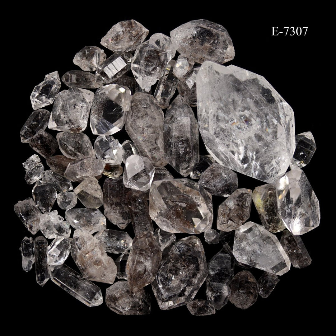 E-7307 Carbon Quartz Double Terminated Crystals - 20 gram lot