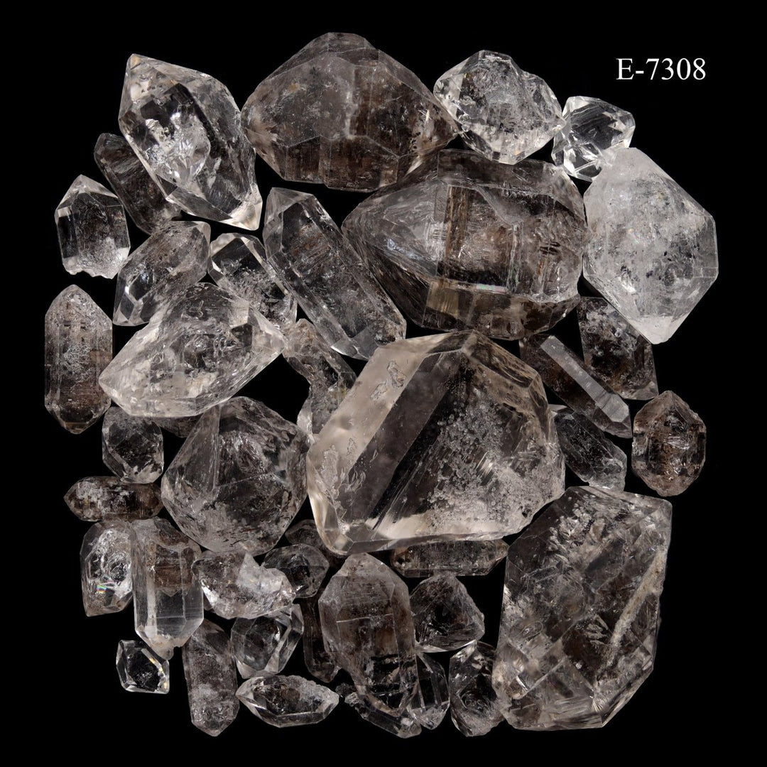 E-7308 Carbon Quartz Double Terminated Crystals - 20 gram lot