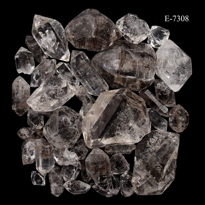 E - 7308 Carbon Quartz Double Terminated Crystals - 20 gram lotCrystal River Gems