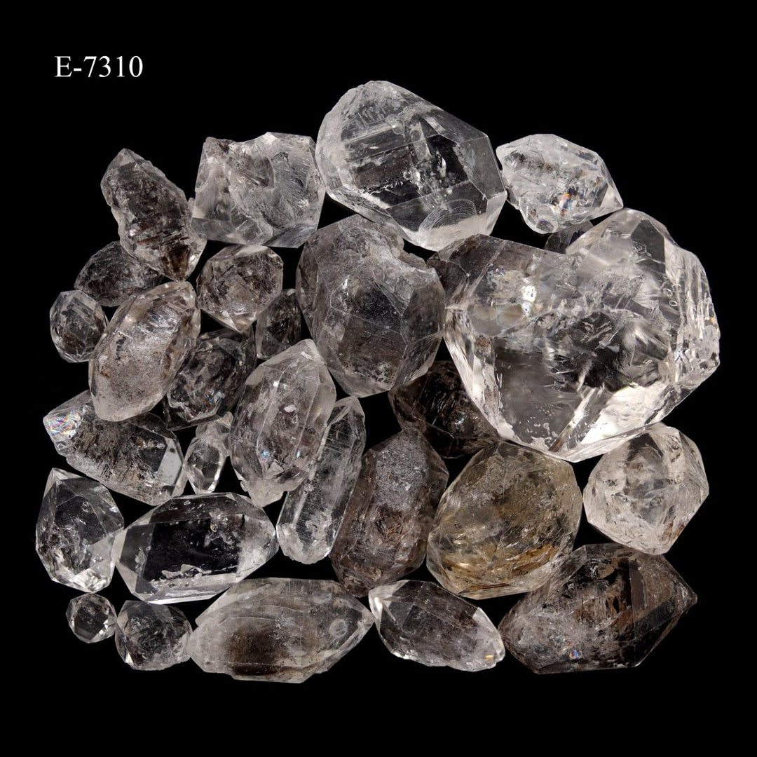 E-7310 Carbon Quartz Double Terminated Crystals - 20 gram lot