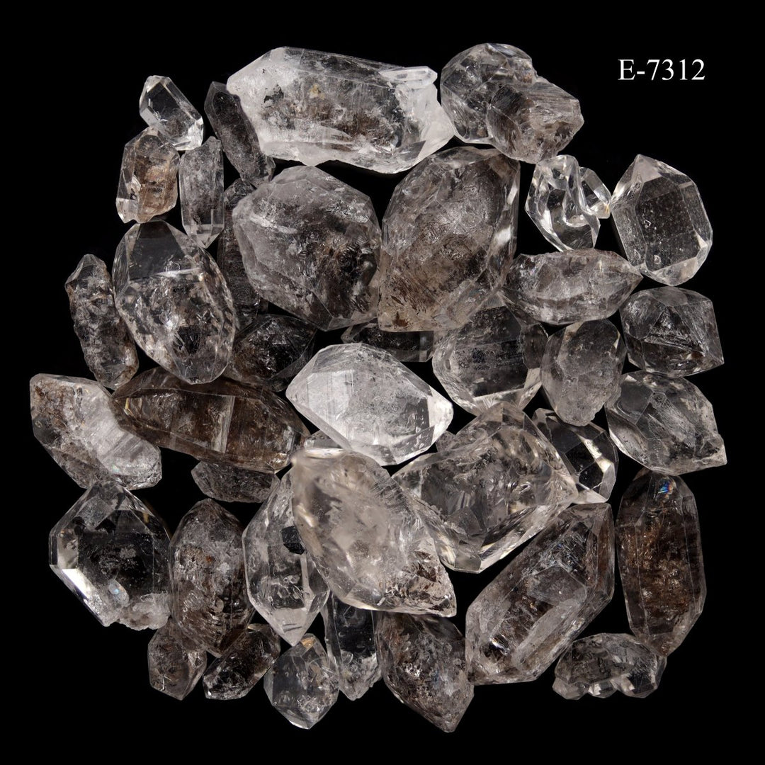 E-7312 Carbon Quartz Double Terminated Crystals - 20 gram lot