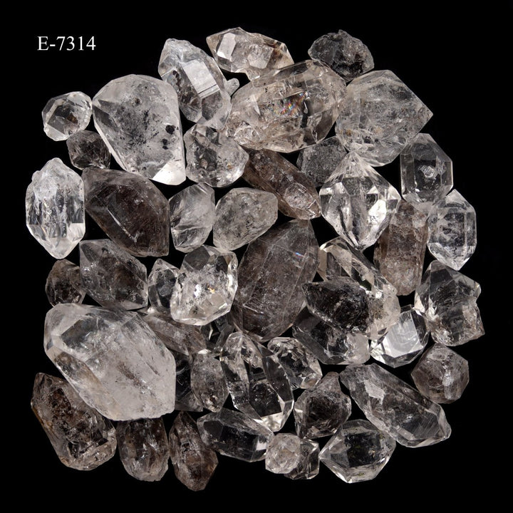E - 7314 Carbon Quartz Double Terminated Crystals - 20 gram lotCrystal River Gems