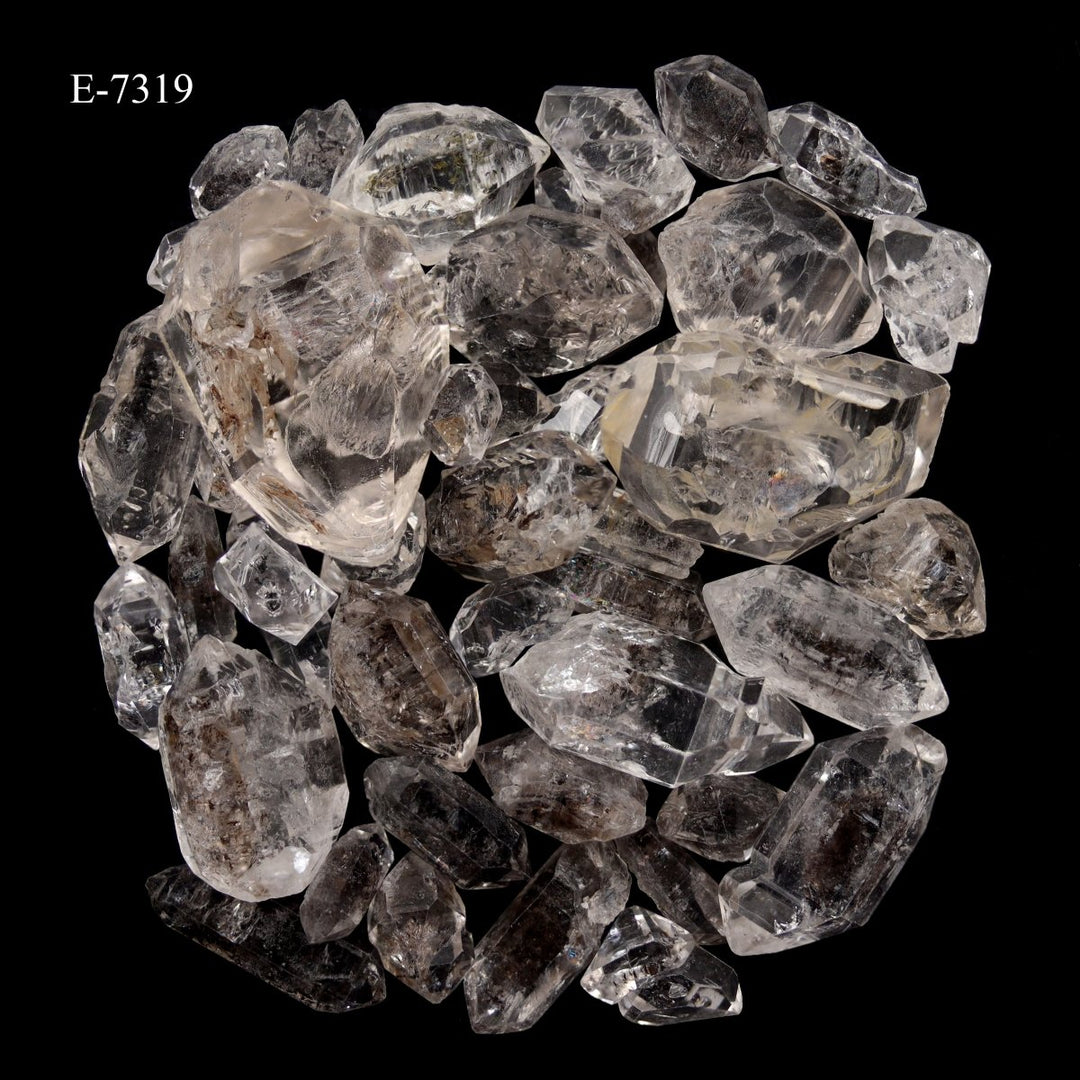 E-7319 Carbon Quartz Double Terminated Crystals - 20 gram lot
