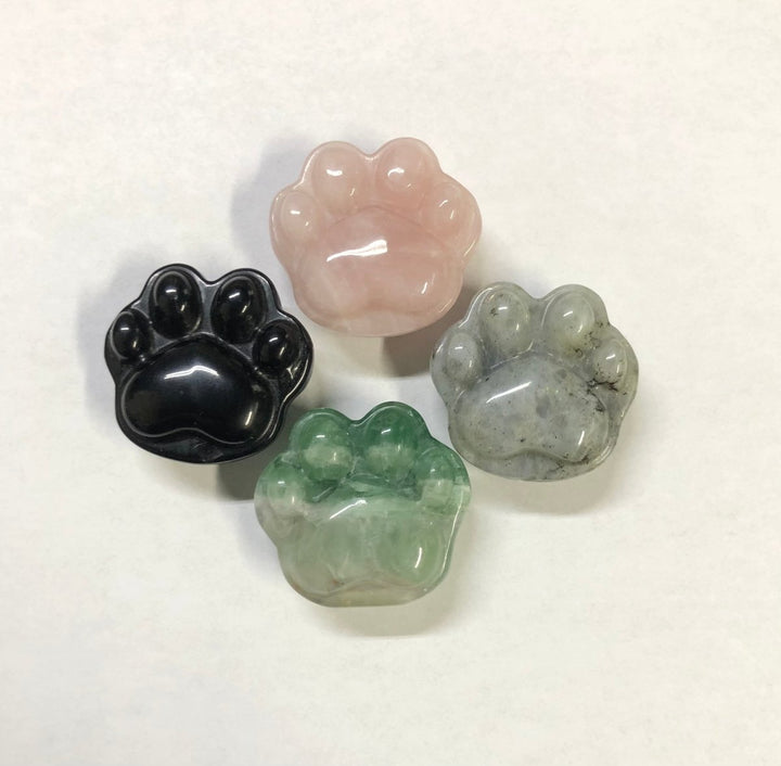 4 Mixed Gemstone Paws Carvings