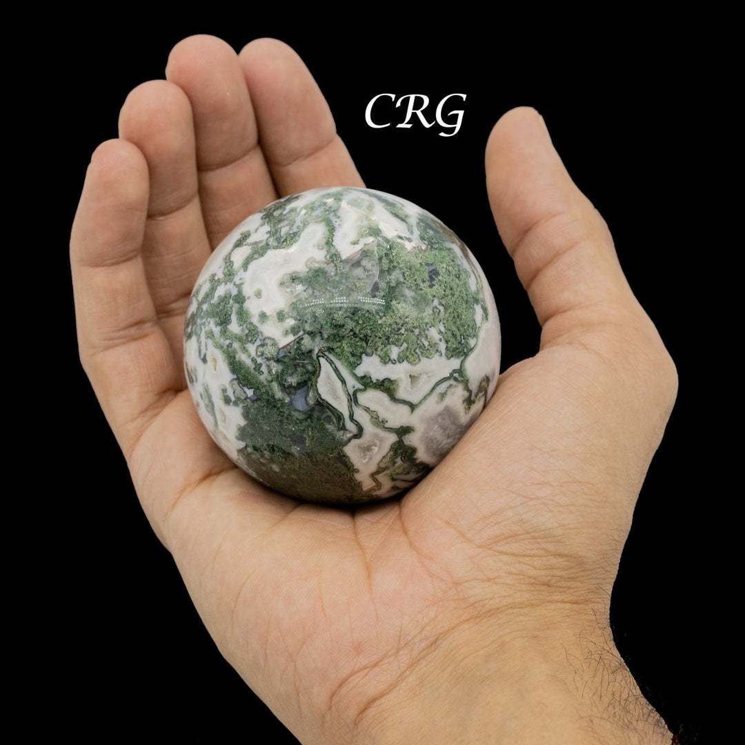 Mixed Moss Agate and Tree Agate Spheres / 60 - 80mm AVG - 1 KILO LOTCrystal River Gems