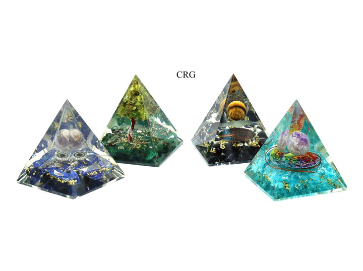 BOXED SET OF 4 - Orgonite Pyramid Set 1Crystal River Gems