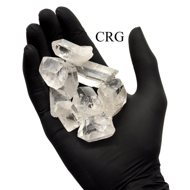 24 PIECE - Rough Crystal Quartz Point Wholesale Flat / 1.2-1.5" AVG