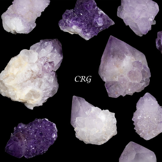 8 OZ LOT - Mixed Spirit Quartz Clusters And Amethyst / 1.5-3" AVG - Crystal River Gems