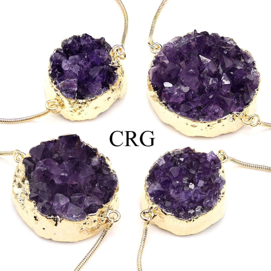 Amethyst Druzy Bracelet with Gold Plating (1 Piece) Size 1 to 2 Inches Crystal JewelryCrystal River Gems