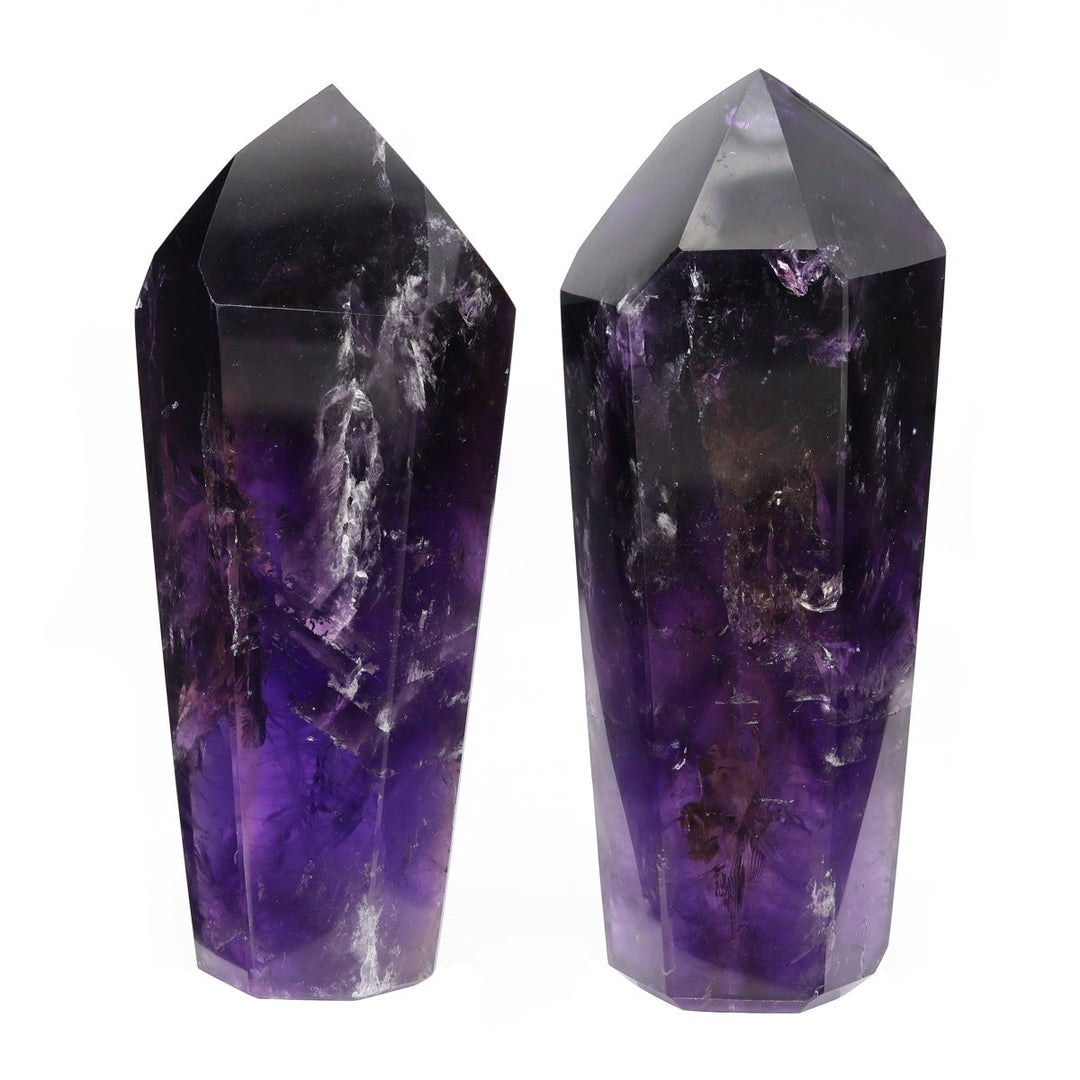 Amethyst Fully Polished Tower (500 to 750 Grams) Size 6 to 7 Inches Large Extra Quality Polished Standing Crystal Tower PointsCrystal River Gems