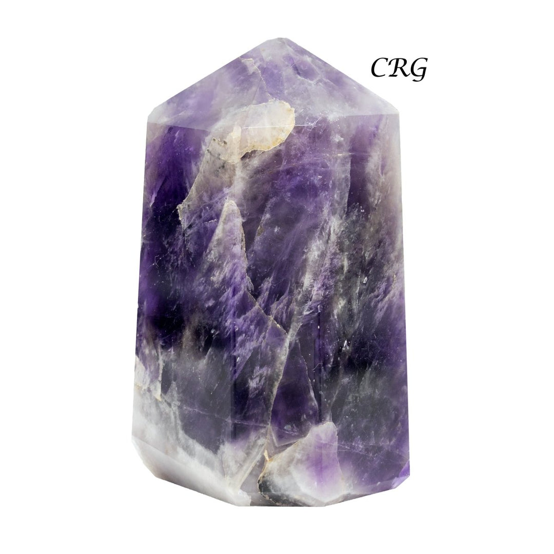 Amethyst Point (3-5 in) 6-Sided Faceted Standing Crystal Tower Point (1 pc)