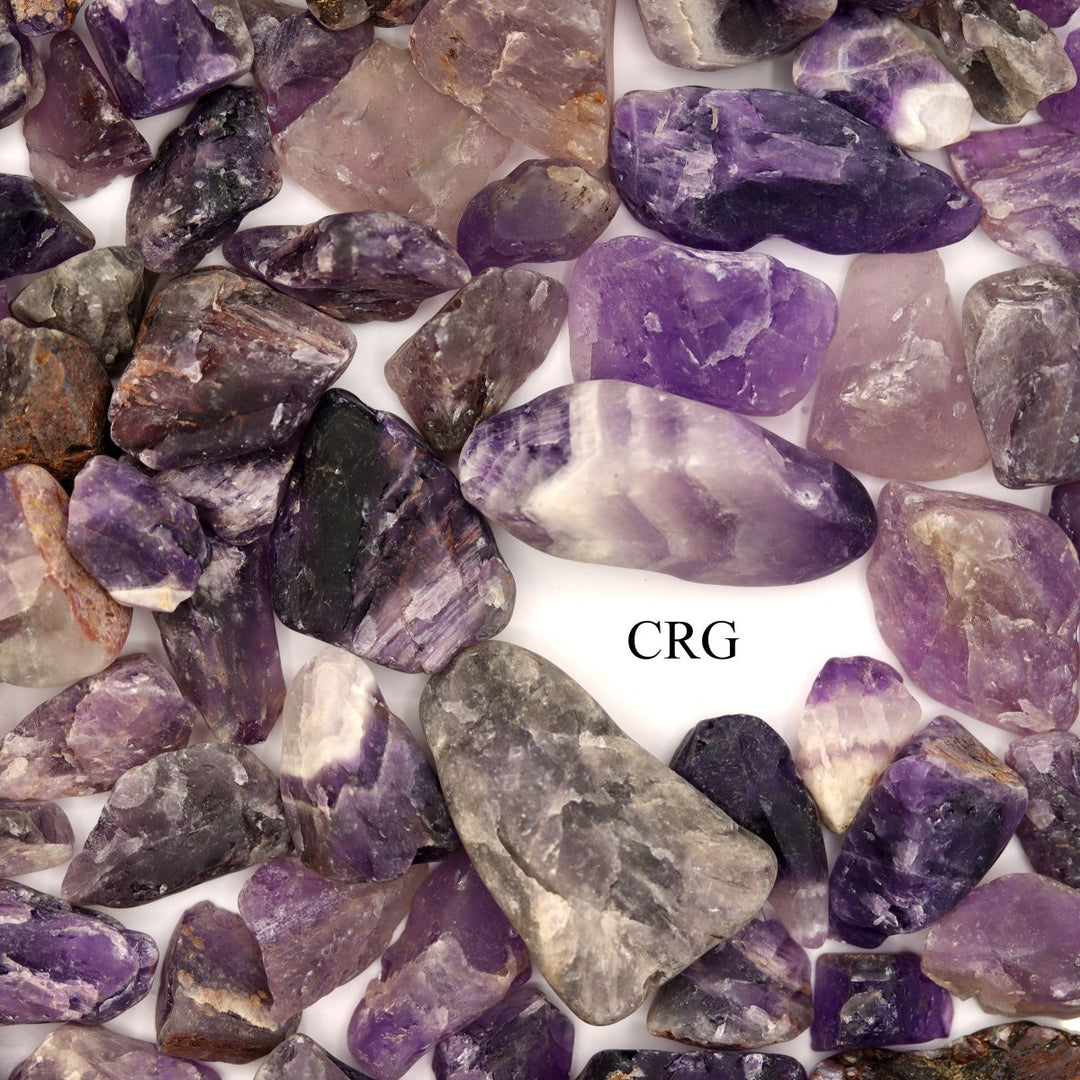 Amethyst Semi Polished (8 Ounces) Size 0.75 to 1.5 Inches Bulk Wholesale Lot Crystals