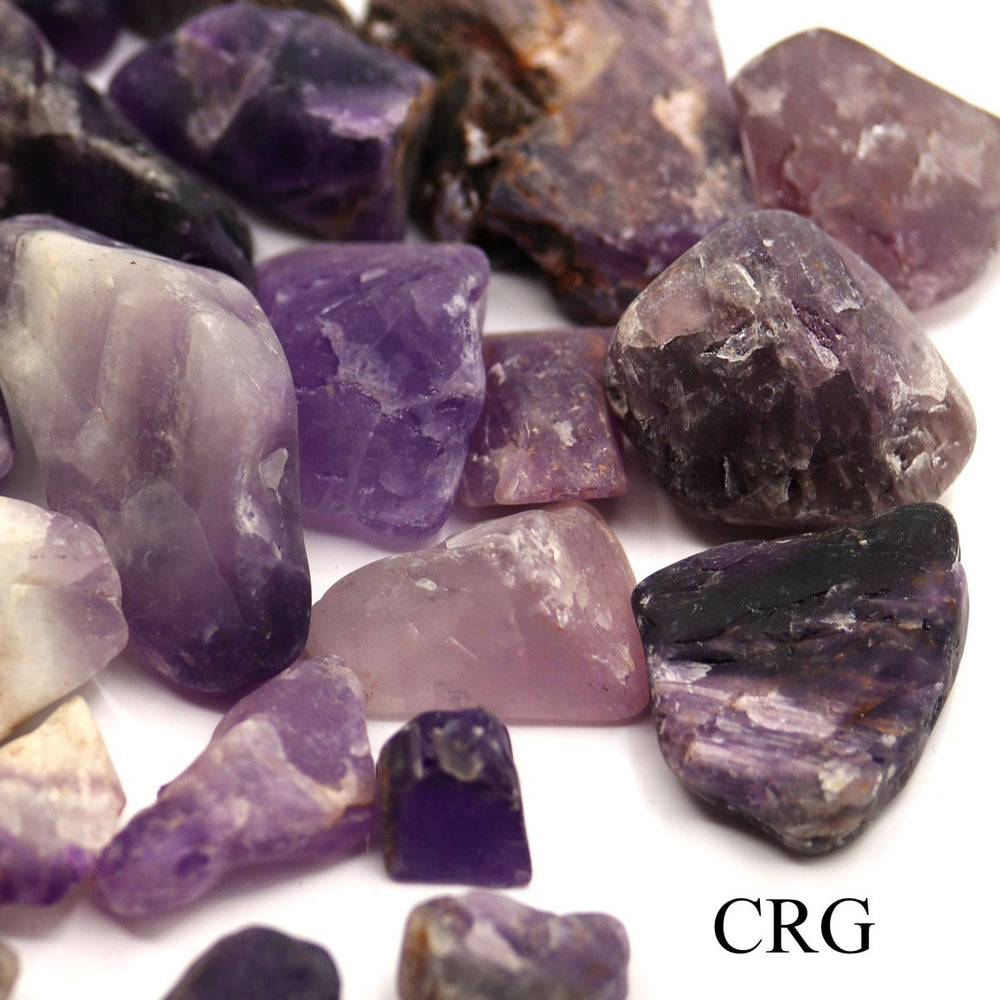 Amethyst Semi Polished (8 Ounces) Size 0.75 to 1.5 Inches Bulk Wholesale Lot Crystals