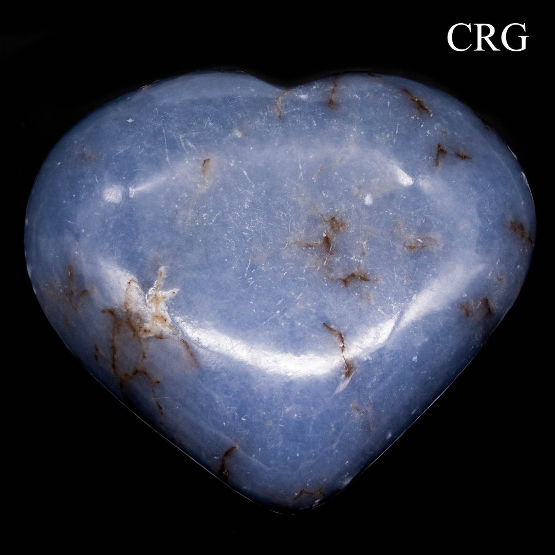 Angelite Puffy Heart (1 Piece) Size 3 Inches Extra Large Crystal Palm Stone