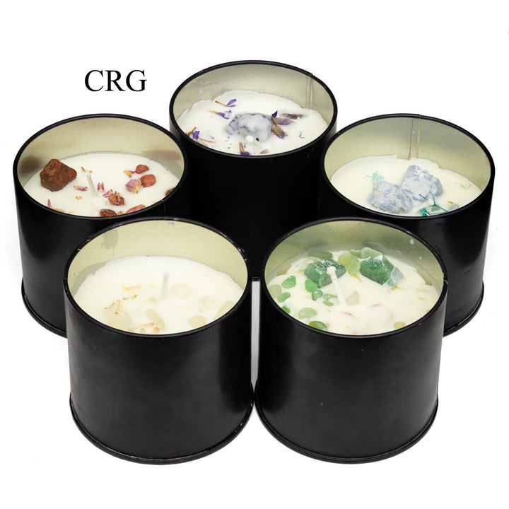 Assorted Hypoallergenic Gemstone Candles (3 Pieces) Size 9 by 8 cm Mixed Crystal Decor