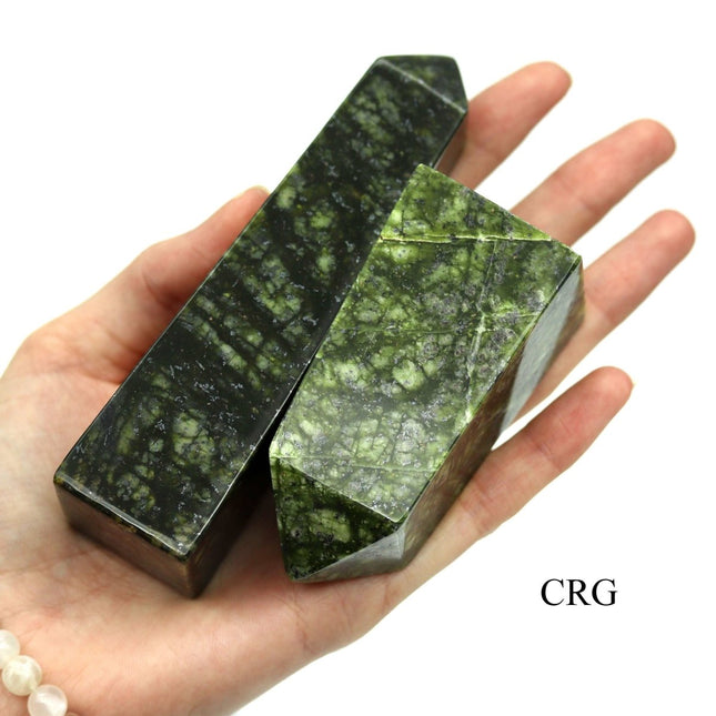 Asterite Serpentine Obelisk Towers (1 Kilogram) Size 2.5 to 5 Inches Standing Crystal Gemstone Points - Crystal River Gems