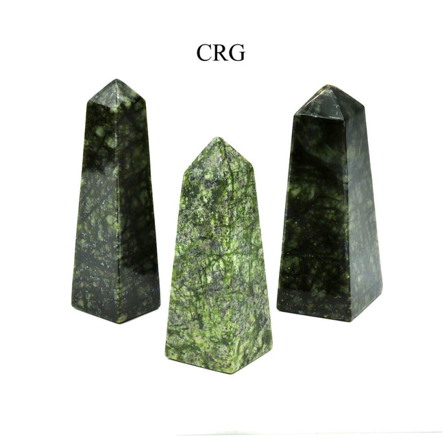 Asterite Serpentine Obelisk Towers (1 Kilogram) Size 2.5 to 5 Inches Standing Crystal Gemstone Points - Crystal Riv
