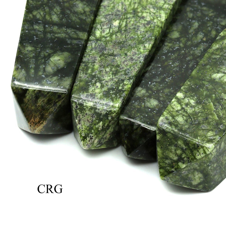 Asterite Serpentine Obelisk Towers (1 Kilogram) Size 2.5 to 5 Inches Standing Crystal Gemstone PointsCrystal River Gems