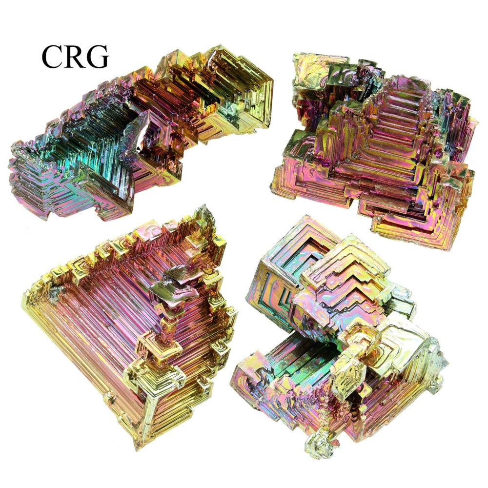 Bismuth Crystal Clusters (1 Kilogram) Size 0.5 to 3.5 Inches Bulk Wholesale Lot