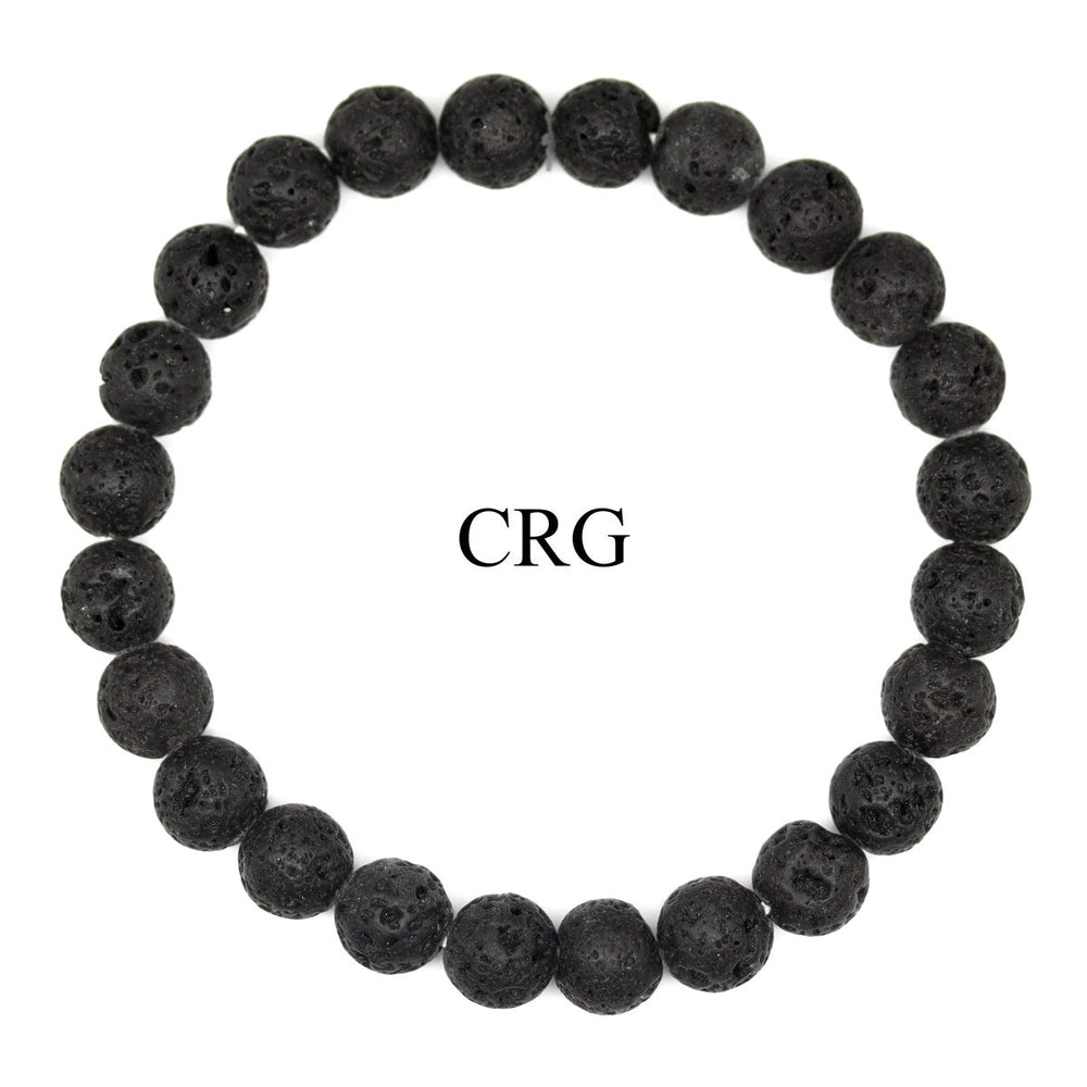 Black Lava Stone Tumbled Bead Stretch Bracelet (1 Piece) Size 8 to 12 mm Crystal Gemstone Jewelry