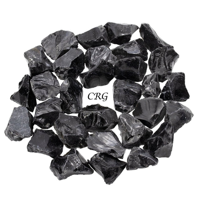 Black Obsidian Rough (Size 1 to 2 Inches) Wholesale Raw Crystals Minerals Gemstones - Crystal River Gems