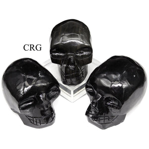 Black Onyx Skull (1 Piece) Size 45 to 55 mm Polished Crystal Gemstone Carving