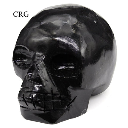 Black Onyx Skull (1 Piece) Size 45 to 55 mm Polished Crystal Gemstone Carving