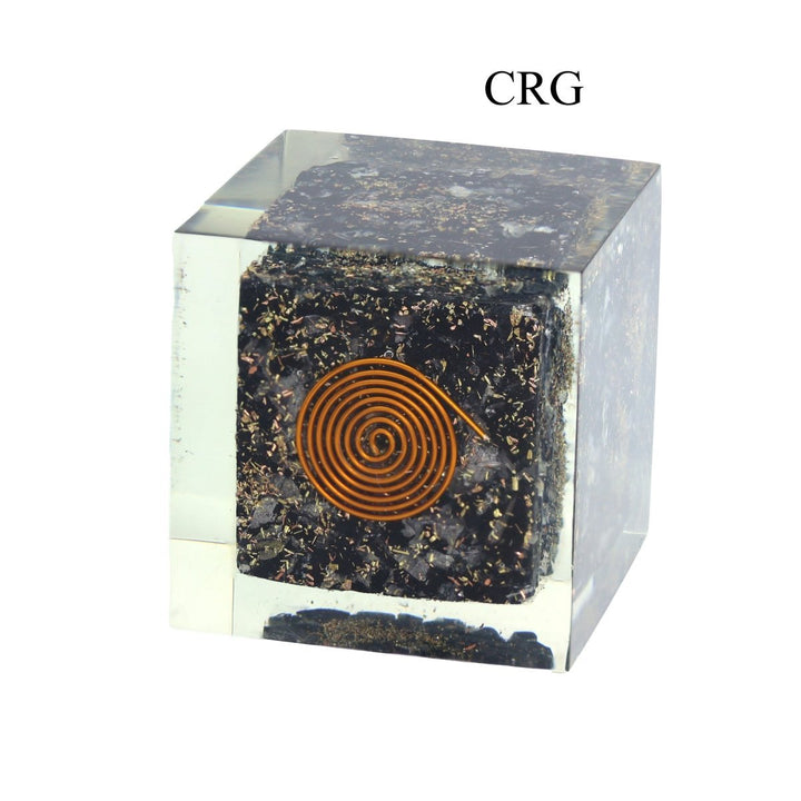 Black Tourmaline Orgonite Cube (1 Piece) Size 2 by 2 Inches Polished Crystal Gemstone