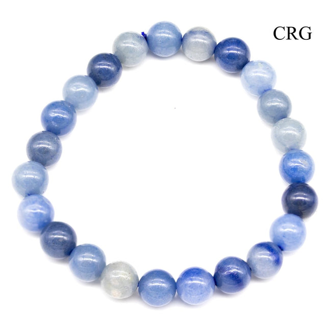 Blue Aventurine Tumbled Bracelet (1 Piece) Size 8 mm Crystal Bead Stretch Jewelry - Crystal River Gems