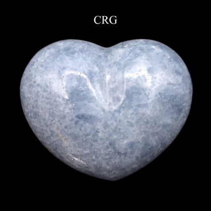 Blue Calcite Puffy Heart (1 Piece) Size 2.5 Inches Polished Crystal Gemstone Shape