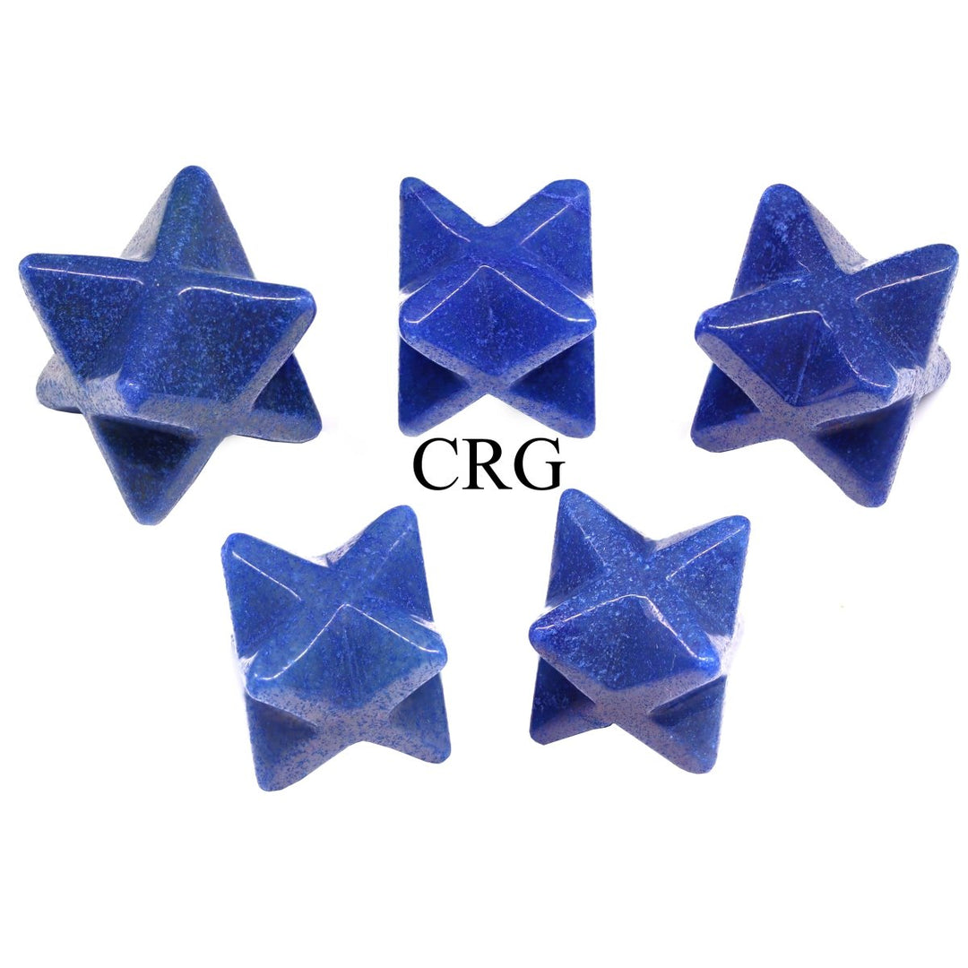 Blue Quartz Mini Merkaba Stars (5 Pieces) Size 18 mm Small Crystal Carvings