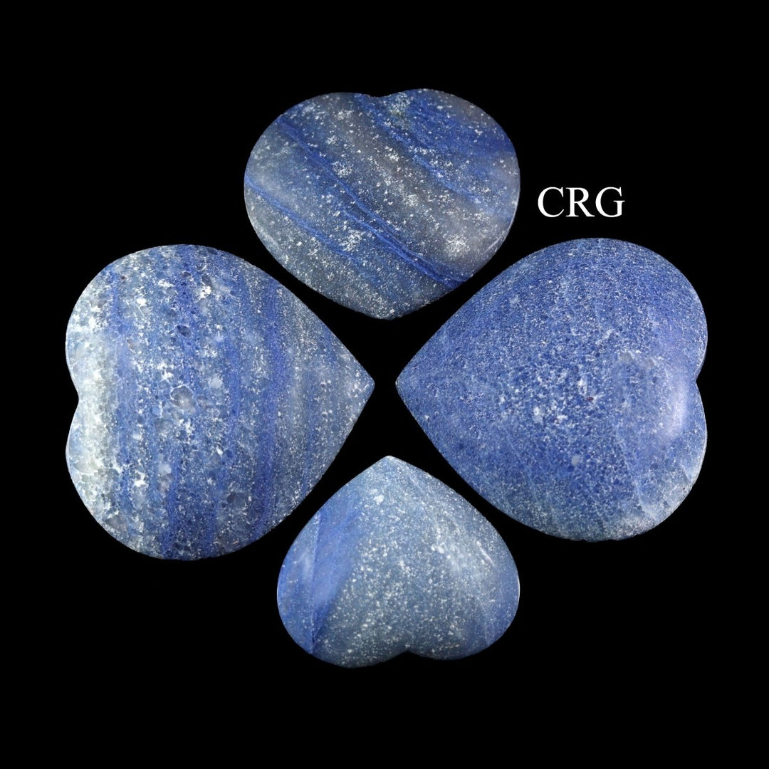 Blue Quartz Puffy Hearts (1 Pound) Size 40 to 70 mm Polished Gemstones