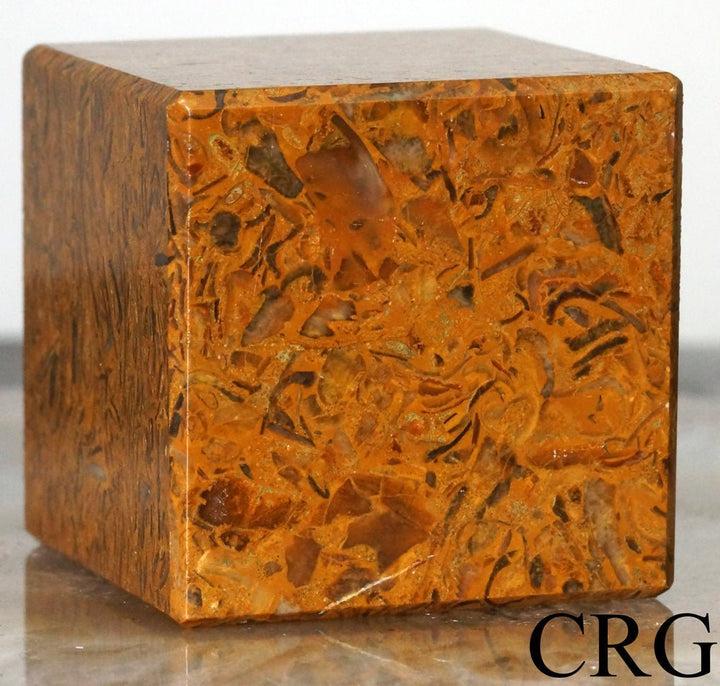 Calligraphy Jasper Cubes (4 Pieces) Size 1.25 Inches Faceted GemstonesCrystal River Gems