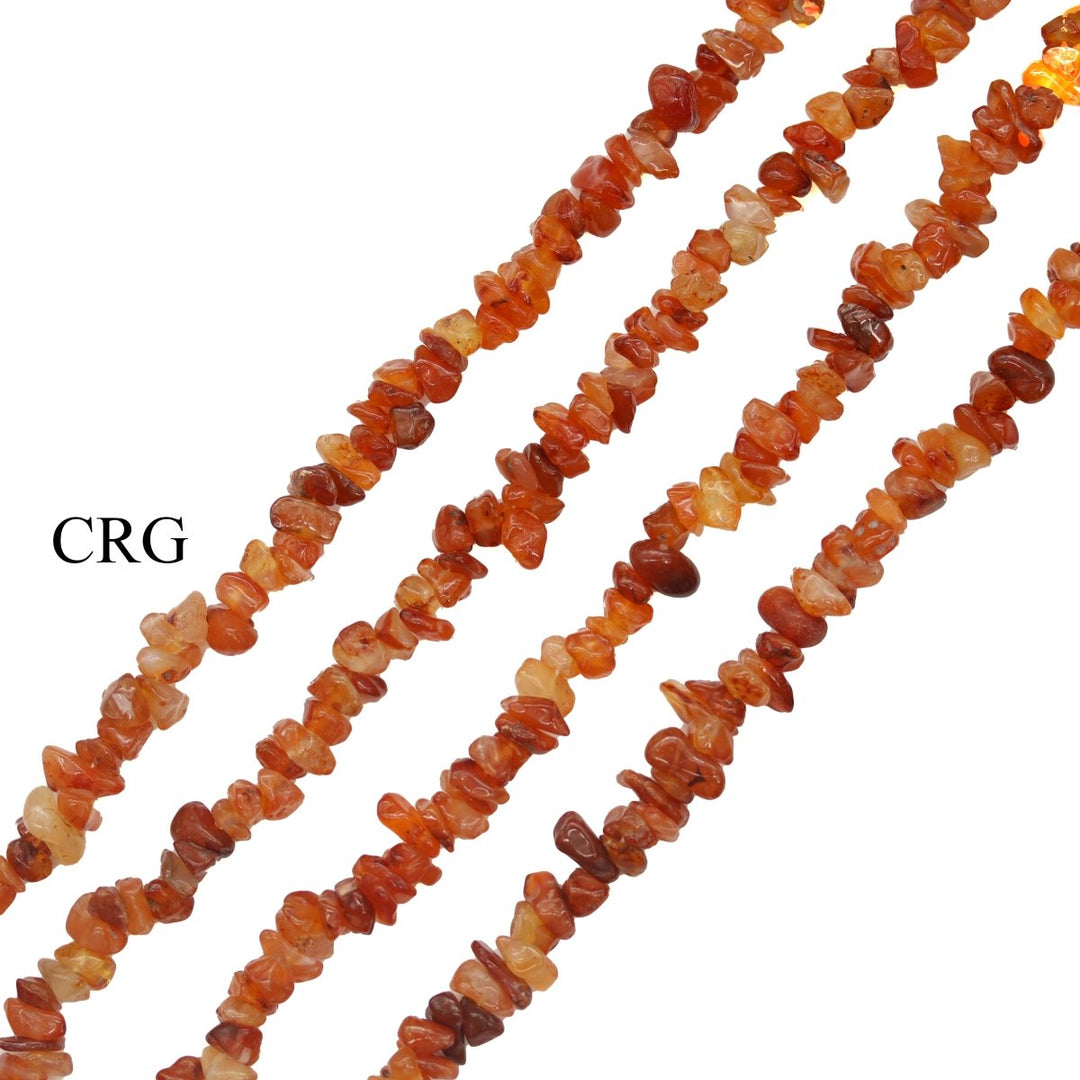 Carnelian Agate Strand Chip Necklace (1 Piece) Size 32 Inches Crystal Jewelry