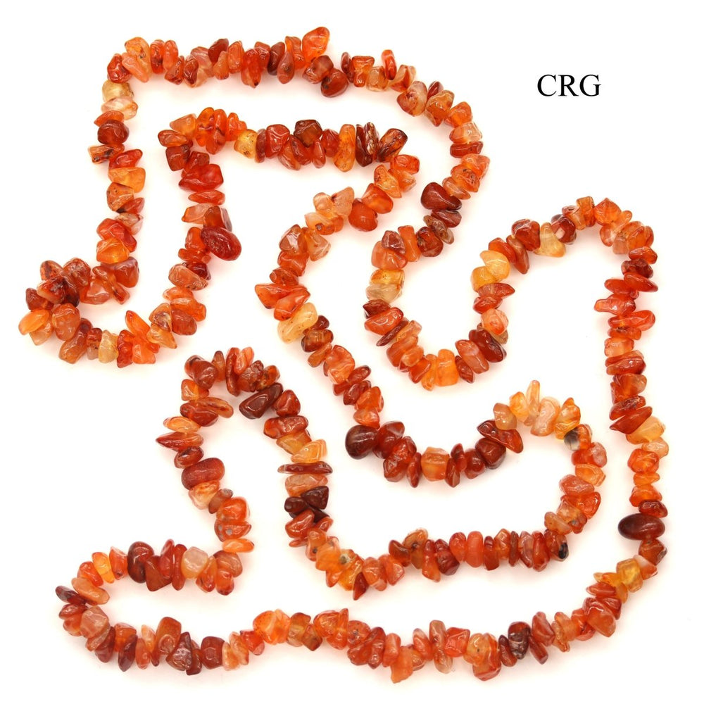 Carnelian Agate Strand Chip Necklace (1 Piece) Size 32 Inches Crystal Jewelry