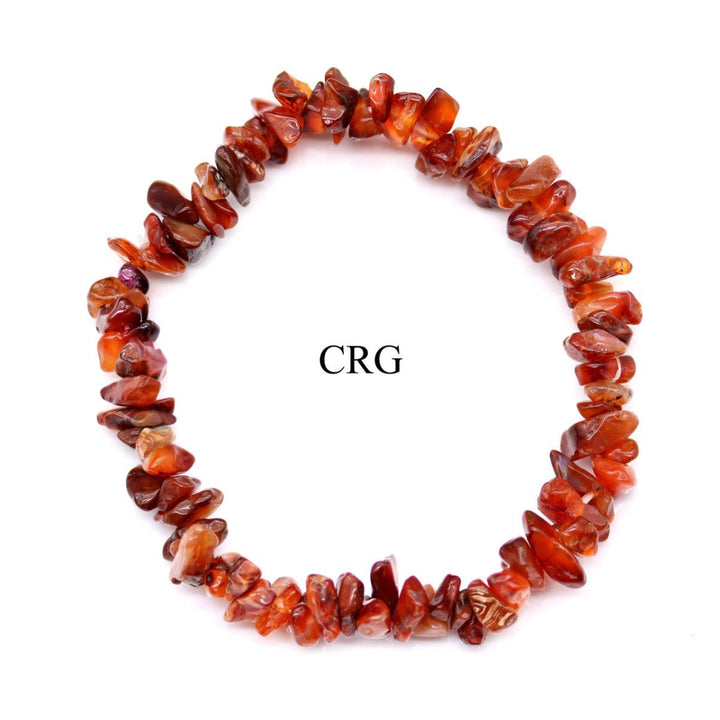 Carnelian Chip Bracelet (4 Pieces) Size 4 to 7 mm Chip Crystal Gemstone Jewelry