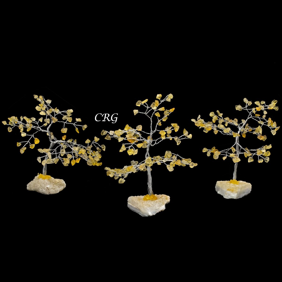 Citrine 100 Chip Tree with Cluster Base and Silver Wire (1 Piece) Size ...